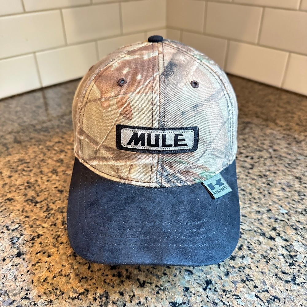 Kawasaki MULE Baseball Cap  One Size Adjustable Camo Black Licensed